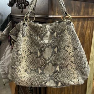 Large snake print purse with crossbody strap